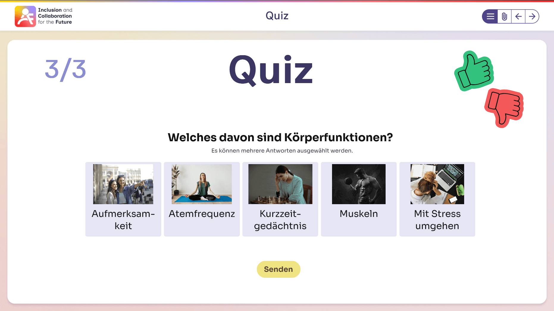Screenshot: Flexibel und modular – Quizmodul